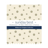 Cream Floral Cotton Fabric by the Yard 44'' Wide 3 Yard Cut Meadowsweet Wilderness Delights Collection - the folded 3 yard cut with the Sunday Best band - photo 2 of 2 - The Fabric Hut