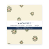 Cream Floral Cotton Fabric by the Yard 44'' Wide 5 Yard Cut Meadowsweet Wilderness Delights Collection - the folded 5 yard cut with the Sunday Best band - photo 2 of 2 - The Fabric Hut