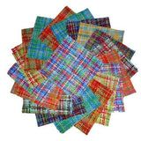 90 Pretty in Plaid pre cut charm pack 5" squares 100% cotton fabric quilt
