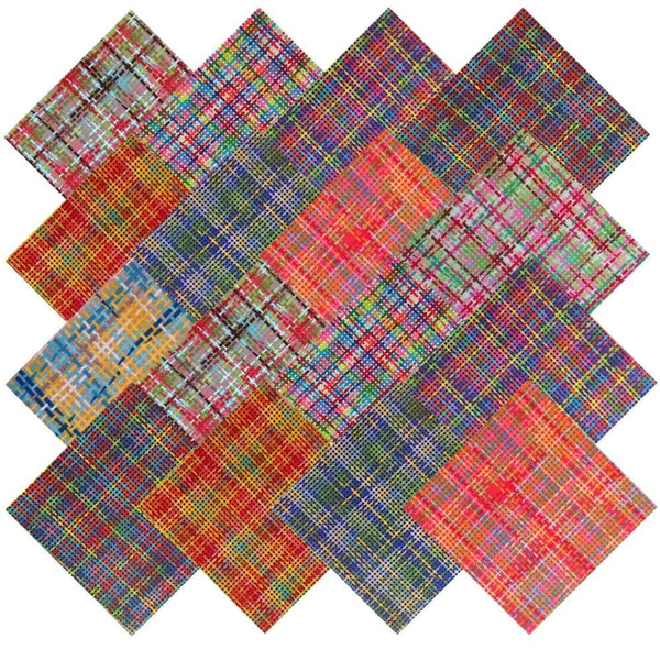 90 vorgeschnittene Charm-Packung „Pretty in Plaid“ mit 5-Zoll-Quadraten, 100 % Baumwollstoff, Steppdecke