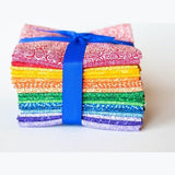 Rainbow Basics fat quarter pack pre-cut 100% cotton fabric quilt 18 pieces lot