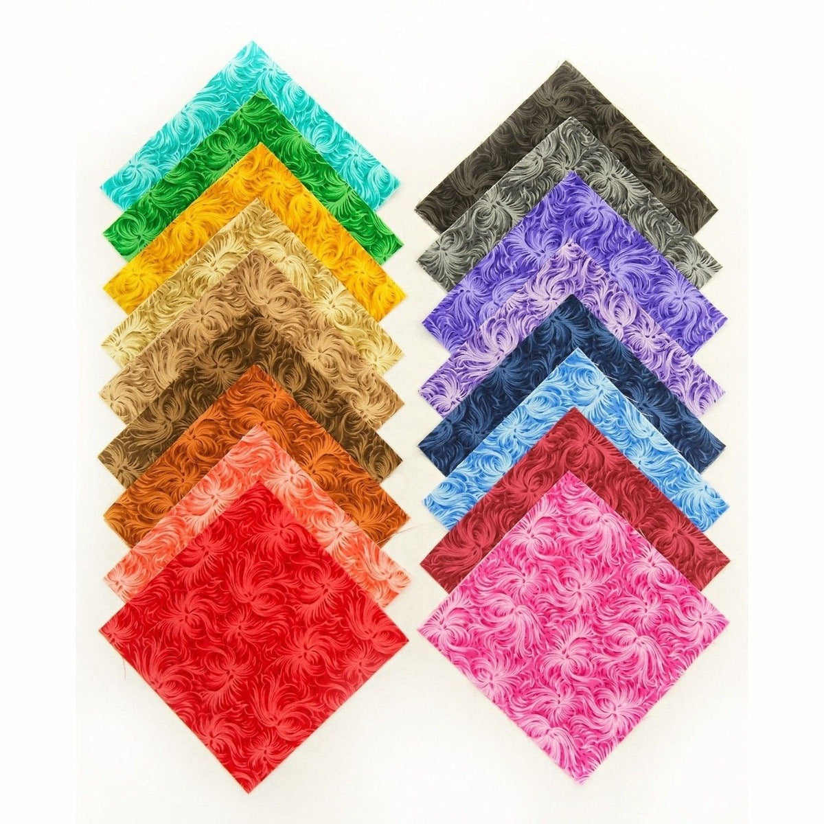 34 Feathered pre cut 10 " squares 100% cotton fabric quilt