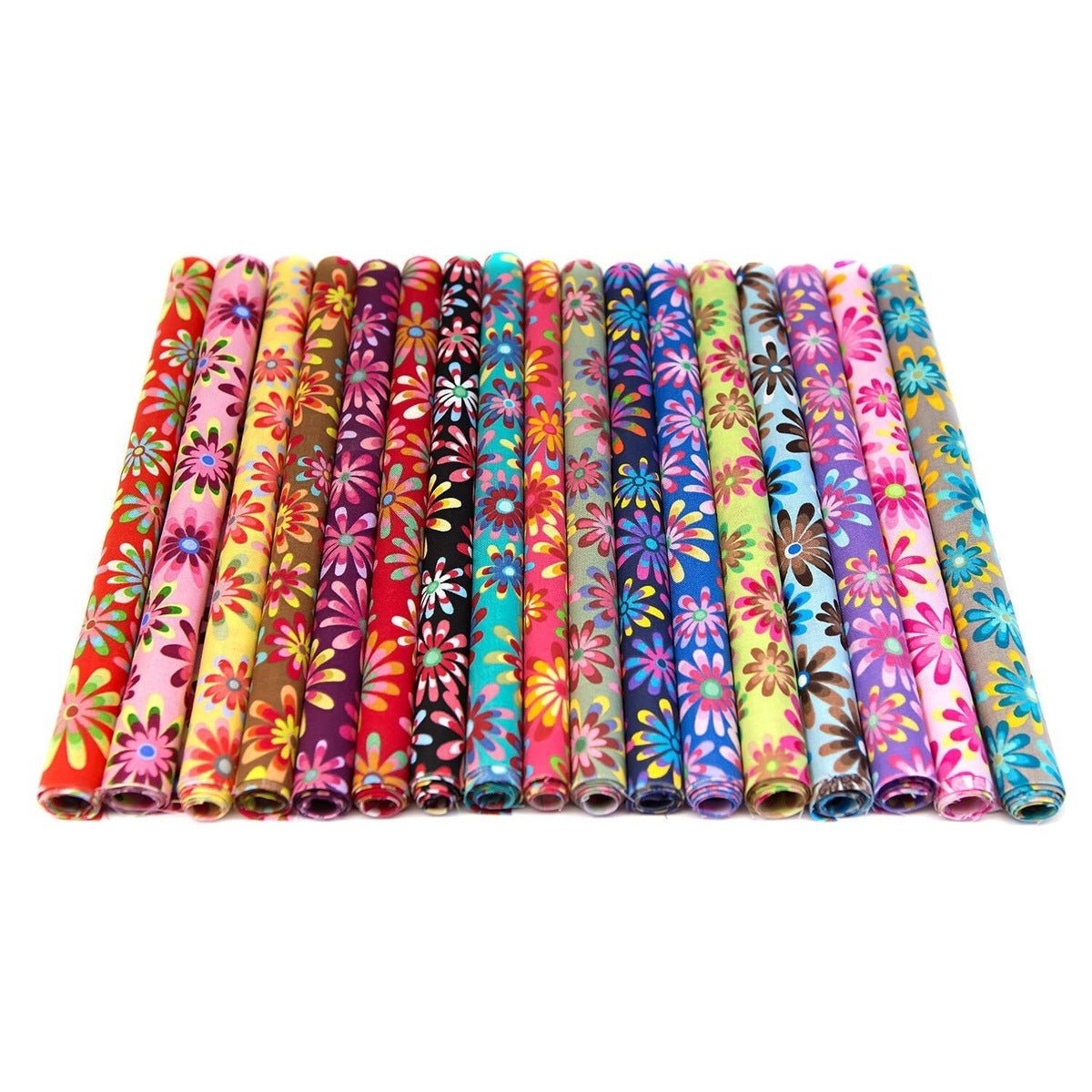 Crazy Daisy fat quarter pack pre cut 100% cotton fabric quilt 17 pieces lot