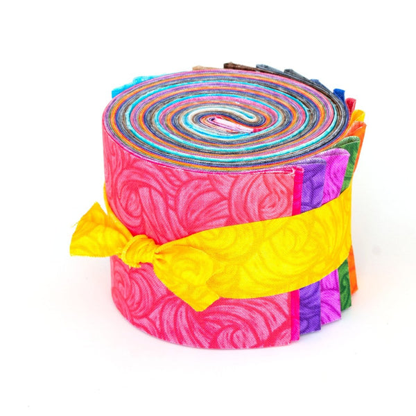 2.5 inch Band of Color Strip Roll 100% cotton fabric quilting strips 34 pieces