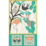 Zoology Snuggles Fabric Panel by Gingiber | Moda 48301 | 36" x 58" | Plush Snuggle Blanket Panel