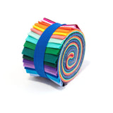 20 pc. 2.5 inch Rainbow Solids Jelly Roll 100% cotton fabric quilting strips