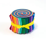 20 pc. 2.5 inch Rainbow Solids Jelly Roll 100% cotton fabric quilting strips