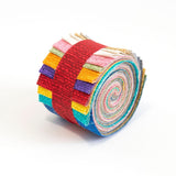 2.5 inch Crosshatch Mix Jelly Roll 100% cotton fabric quilting strips 17 pieces