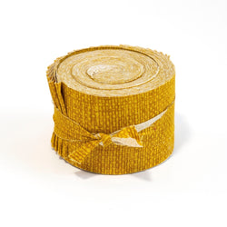 20 pc. 2.5 inch Crosshatch Antique Gold Jelly Roll 100% cotton fabric quilting strips
