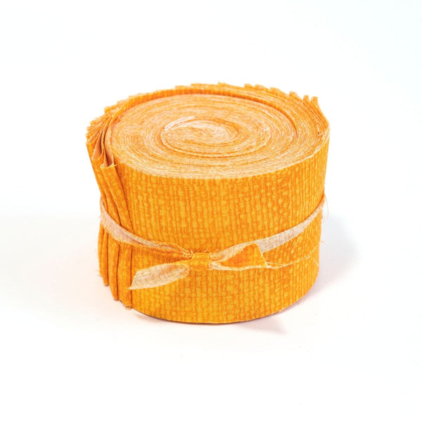 20 pc. 2.5 inch Crosshatch Orange Strip Roll 100% cotton fabric quilting strips