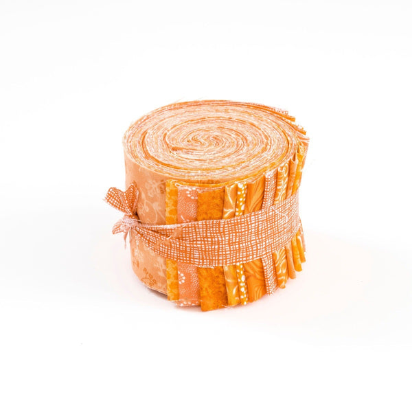 Sunset Spectrum Orange Strip Roll 2.5 inch pre-cut 100% cotton fabric quilting strips - 18 strips