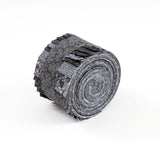 It's All Black Jelly Roll 2.5 inch pre-cut 100% cotton fabric quilting strips - 18 strips tone-on-tone black fabric