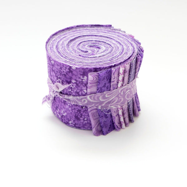It's All Purple Jelly Roll 2.5 inch pre-cut 100% cotton fabric quilting strips - 18 strips