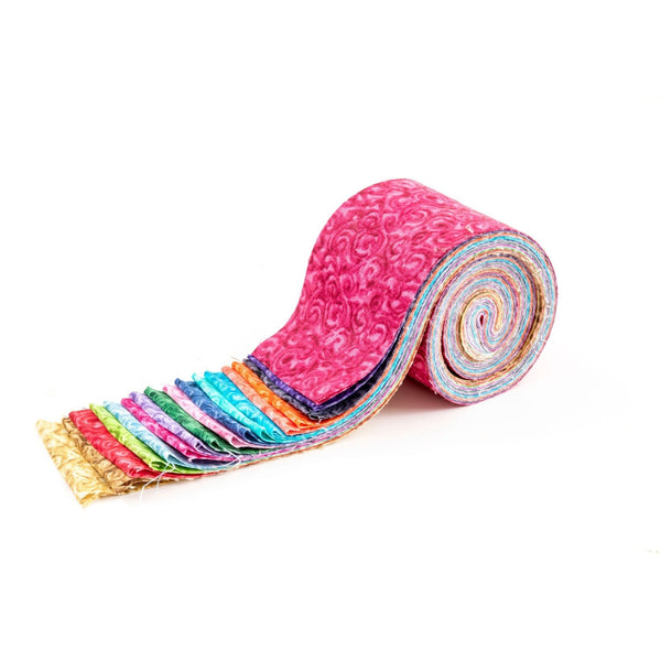 Elegant Swirls 2.5 inch Fancy Swirl Strip Roll 100% cotton fabric quilting strips