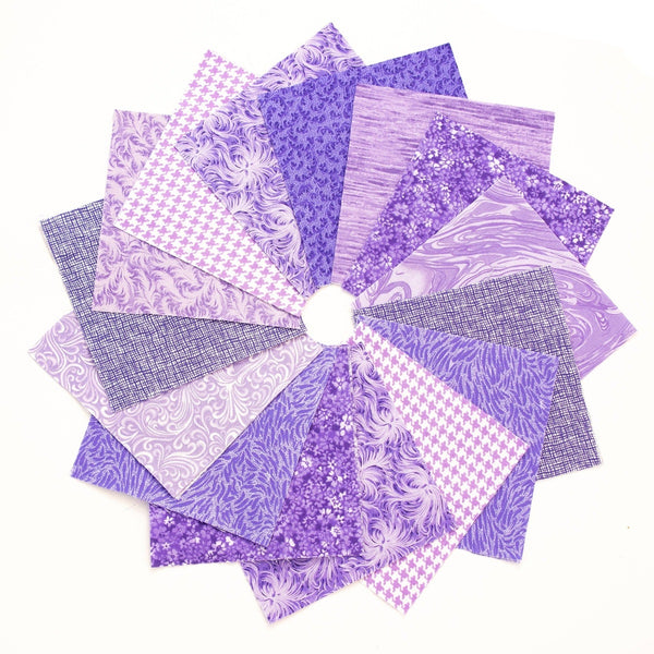 Regal Hues Purple Strip Roll 2.5 inch pre-cut 100% cotton fabric quilting strips - 18 strips