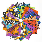 34 Piece Halloween 2 Fabric pre cut Layer Cake 10 " squares 100% cotton fabric quilt