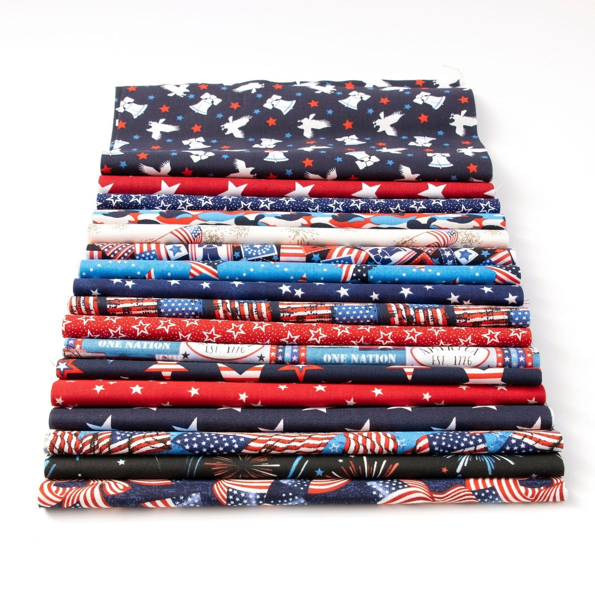American Patriotic, quilt of valor, red white and blue 10 inch squares, pre cut quilt fabric 34 pieces