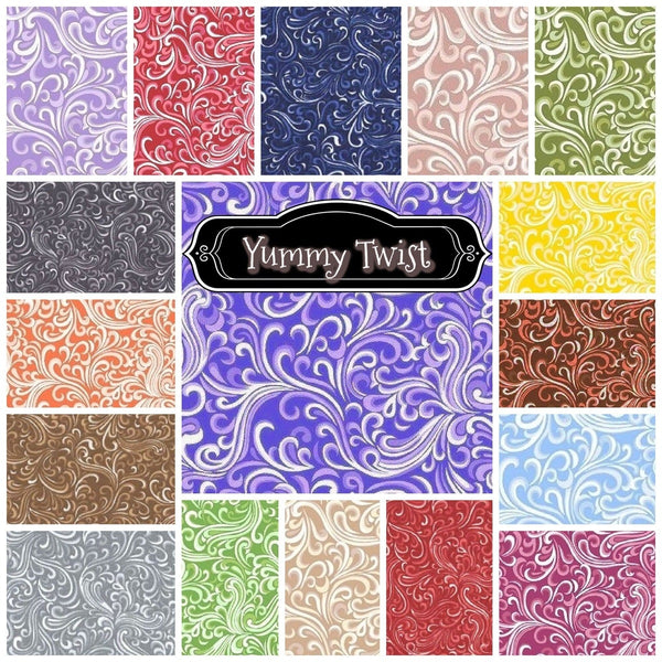 34 Yummy Twist pre cut 10 " squares 100% cotton fabric quilt