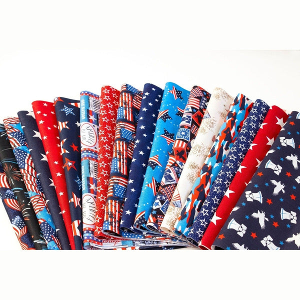 American Patriotic, quilt of valor, red white and blue 102 piece 5 inch charm pack pre cut quilt fabric