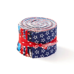 2.5 inch American Patriotic Jelly Roll 100% cotton fabric quilting 20 pre cut strips