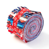 2.5 inch American Patriotic Jelly Roll 100% cotton fabric quilting 20 pre cut strips