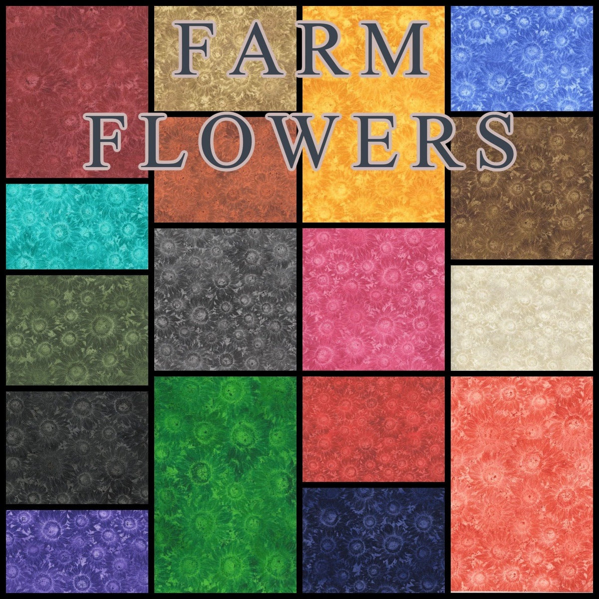 102 Farm Flowers pre cut charm pack 5" squares 100% cotton fabric quilt