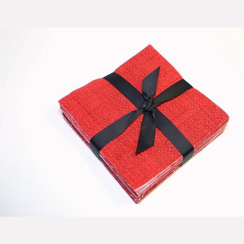 100 Piece Crosshatch Red pre cut charm pack 5" squares 100% cotton fabric quilt