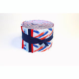 2.5 inch RED WHITE and BLUE Jelly Roll 100% cotton fabric quilting 20 pre cut strips