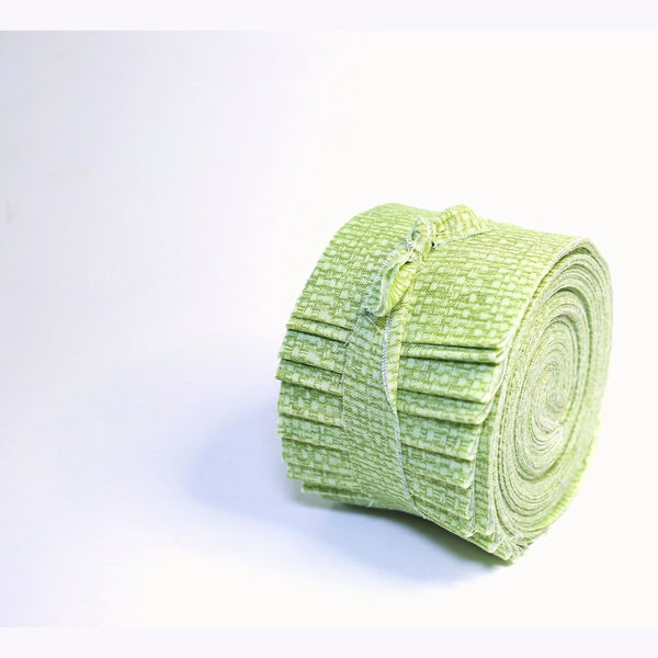 20 pc. 2.5 inch Crosshatch Sage Strip Roll 100% cotton fabric quilting strips