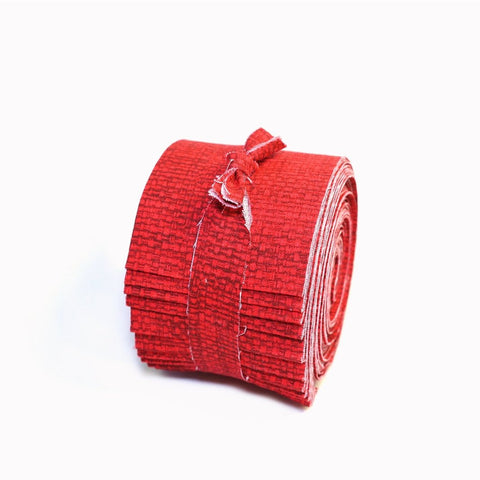 20 pc. 2.5 inch Crosshatch Red Jelly Roll 100% cotton fabric quilting strips