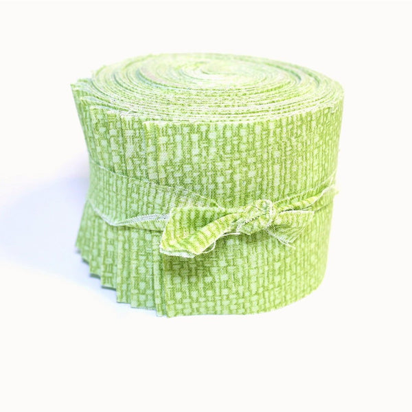 20 pc. 2.5 inch Crosshatch Sage Strip Roll 100% cotton fabric quilting strips