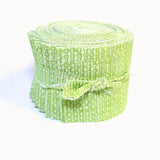 20 pc. 2.5 inch Crosshatch Sage Jelly Roll 100% cotton fabric quilting strips