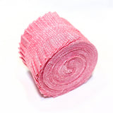 20 pc. 2.5 inch Crosshatch Pink Jelly Roll 100% cotton fabric quilting strips
