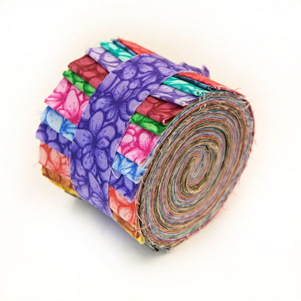 2.5 inch AWESOME BLOSSOMS Strip Roll 100% cotton fabric quilting strips - 2.5 inch pre-cut quilt fabric strips
