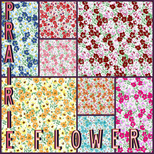 90 Prairie Flower pre cut charm pack 5" squares 100% cotton fabric quilt