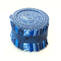 It's All Blue Jelly Roll 2.5 inch pre-cut 100% cotton fabric quilting strips - 18 strips