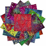 100 Assorted BATIK pre cut charm pack 5" squares 100% cotton fabric quilt
