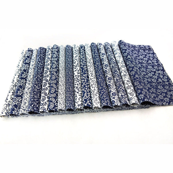 New Navy & White Basics pre cut 10 " squares 100% cotton fabric quilt 32 Pieces
