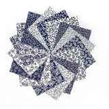 New Navy & White Basics pre cut Layer Cake 10 " squares 100% cotton fabric quilt 32 Pieces