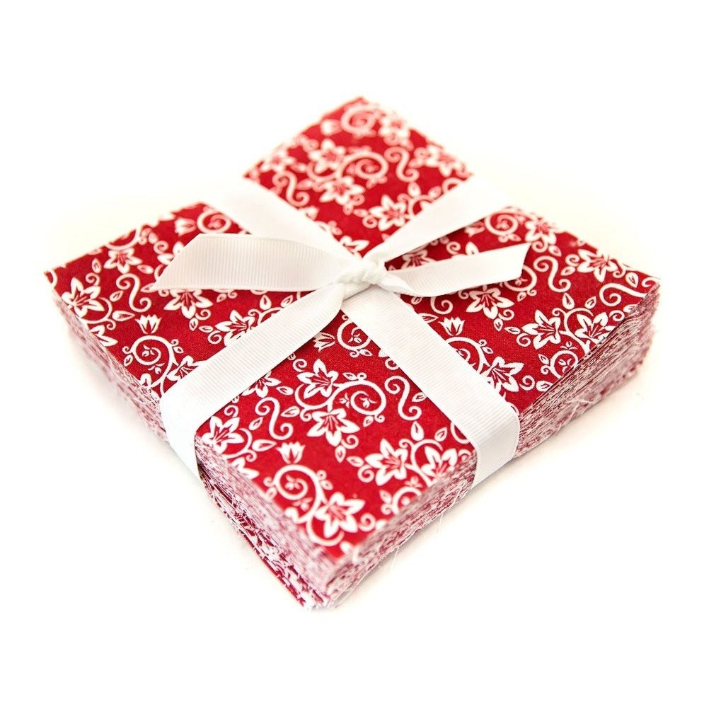New Red & White Basics pre cut charm pack 5" squares 100% cotton fabric quilt 96 Pieces