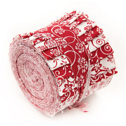 New 2.5 inch Red & White Basics Jelly Roll 100% cotton fabric quilting 16 strips