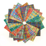 90 Pretty in Plaid pre cut charm pack 5" squares 100% cotton fabric quilt