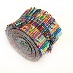 2.5 inch Pretty in Plaid Jelly Roll 100% cotton fabric quilting 18 strips