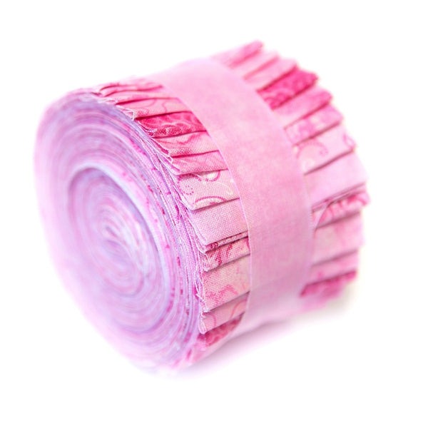 It's All PINK Strip Roll 2.5 inch pre-cut 100% cotton fabric quilting strips - 20 strips