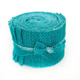 20 pc. 2.5 inch Crosshatch TEAL Jelly Roll 100% cotton fabric quilting strips