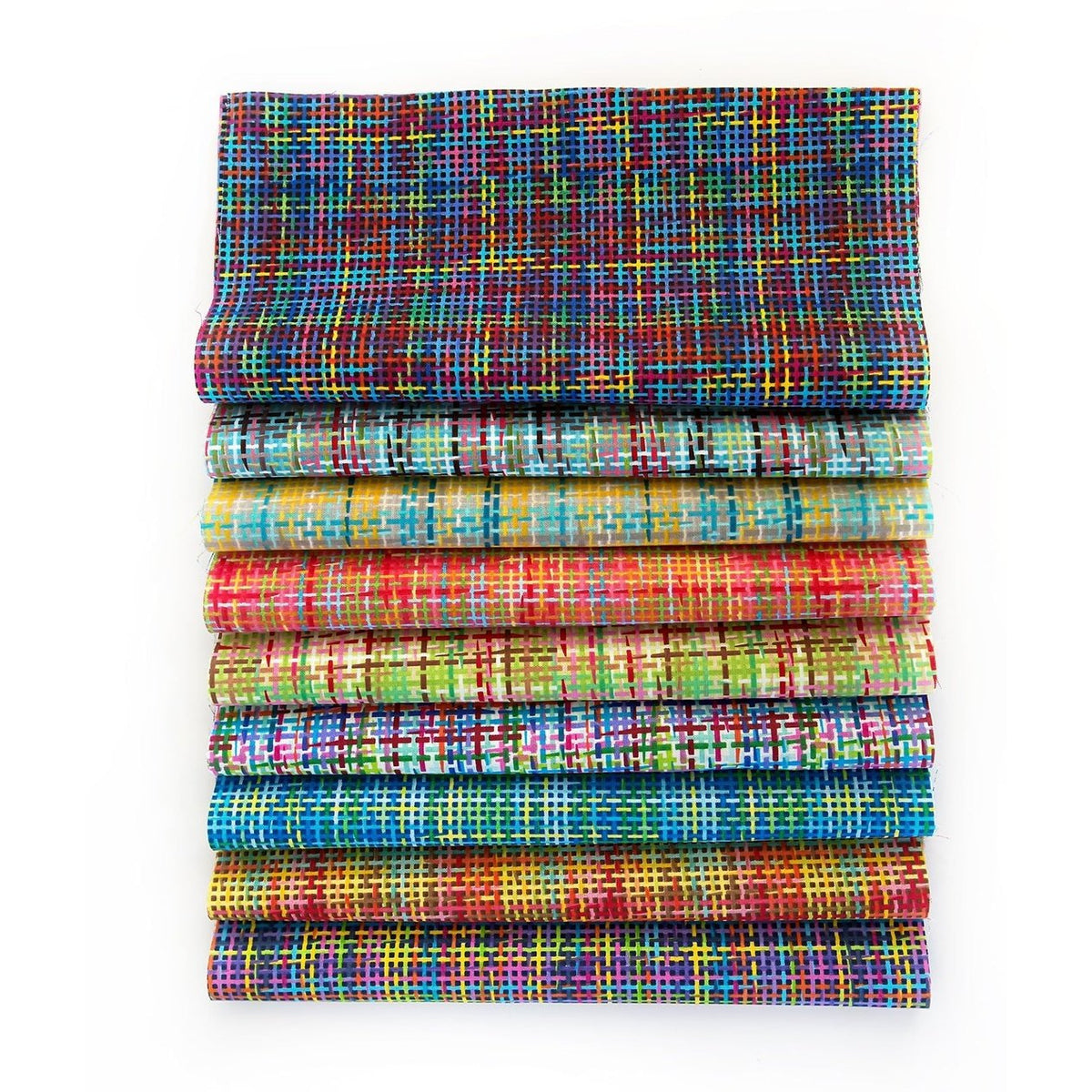 90 vorgeschnittene Charm-Packung „Pretty in Plaid“ mit 5-Zoll-Quadraten, 100 % Baumwollstoff, Steppdecke