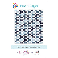Brick Player Printed Quilt Pattern: 5 Sizes, Beginner-Friendly! Winter Version By LazyCozy Quilts for Fabric Addiction