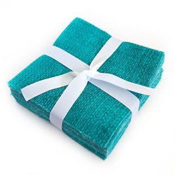 100 Piece Crosshatch Teal pre cut charm pack 5" squares 100% cotton fabric quilt