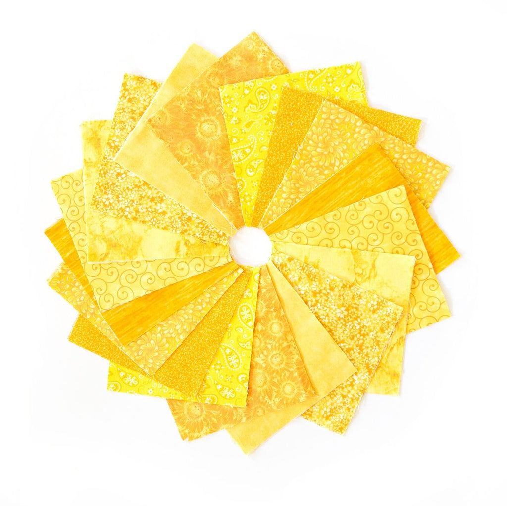 It's All Yellow 90-piece pre-cut charm pack 5" squares 100% cotton fabric quilt Yellow tone-on-tone