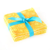 It's All Yellow 90-piece pre-cut charm pack 5" squares 100% cotton fabric quilt Yellow tone-on-tone